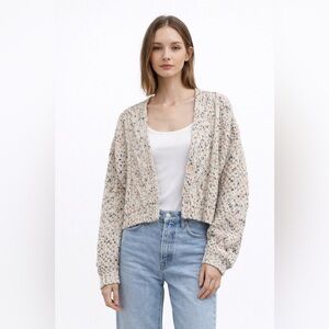 🌸5 for $50 Moon & Madison Anthropologie Confetti Open Cardigan Sweater Medium